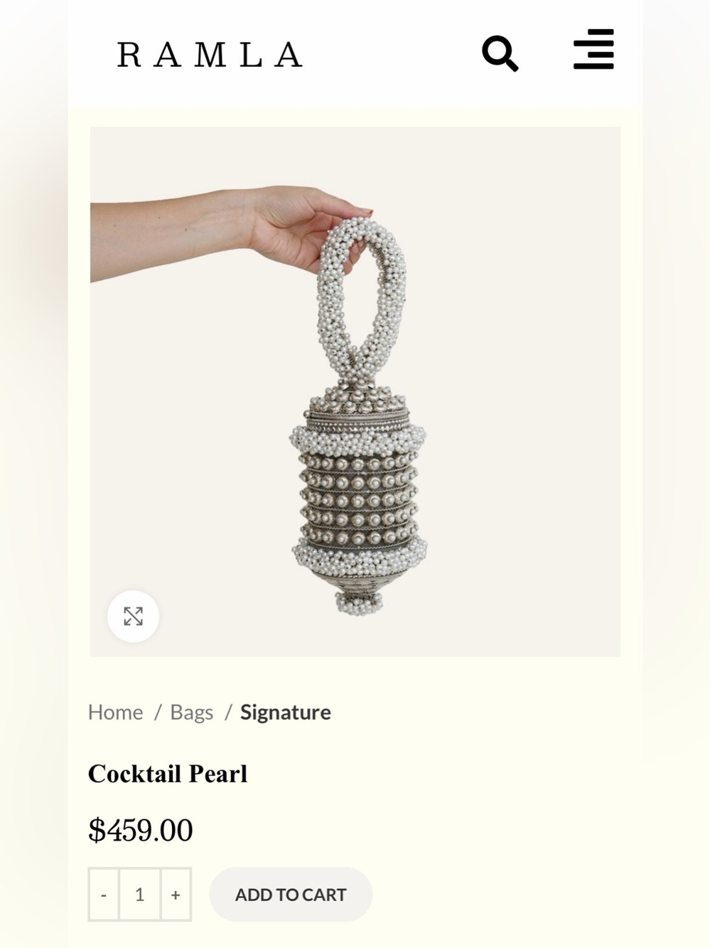 RAMLA Cocktail Pearl Handbag NWOT - Picture 11 of 14